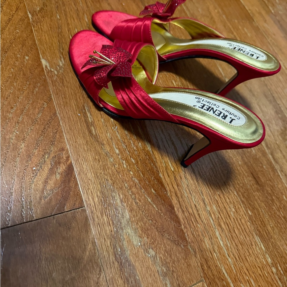 J.Renee Women's Red Satin Heels